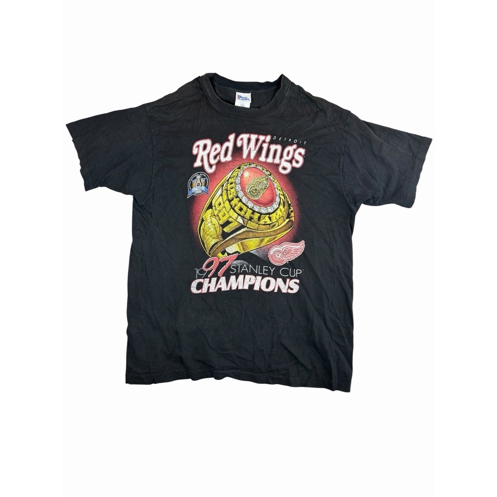 Vintage 1997 Detroit Red Wings Stanley Cup Champions T-Shirt Pro Player XL USA